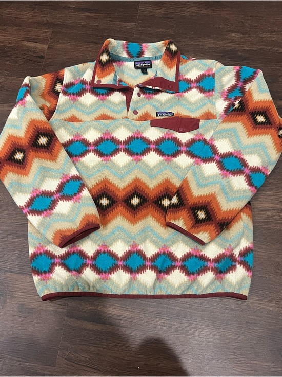 Patagonia Tops - Patagonia Synchilla Snap T Pullover Timber Twist Cinder Red Aztec Women's Large
